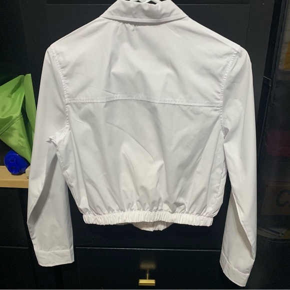 Charlotte Russe White Cropped Bomber Jacket Top. Size M. NWOT - Picture 7 of 11